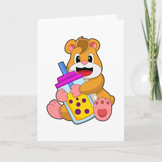 Hamster mit Babyflaschensaft Karte (Vorderseite)