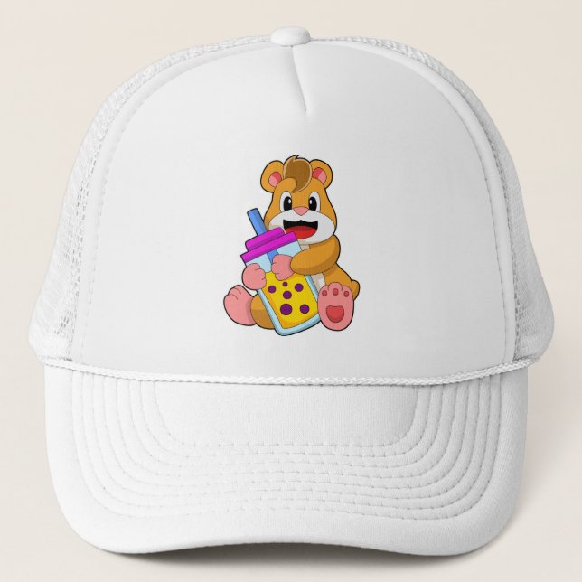 Hamster mit Babyflaschensaft Truckerkappe (Vorderseite)