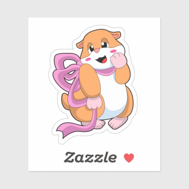 Hamster mit Band Aufkleber (Blatt)