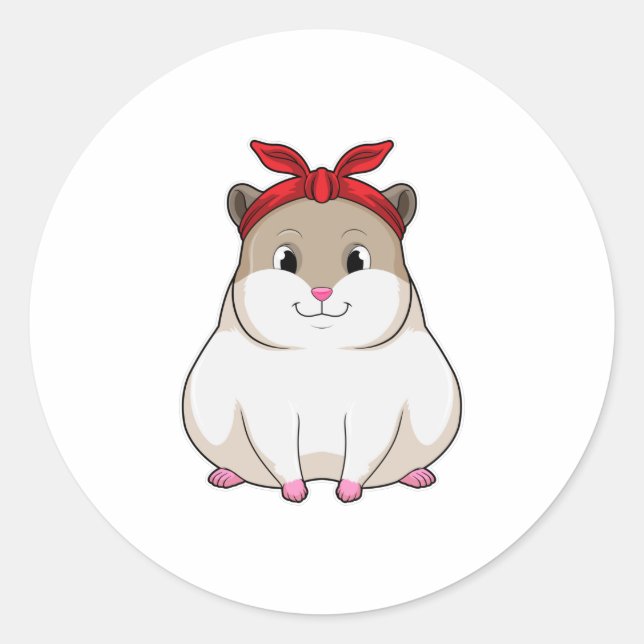 Hamster mit Bandana Runder Aufkleber (Vorderseite)
