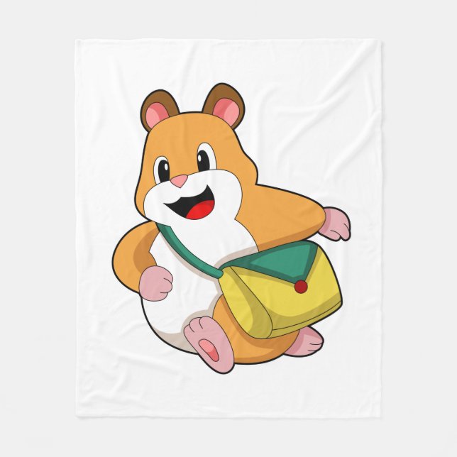 Hamster mit Beutel.PNG Fleecedecke (Vorderseite)