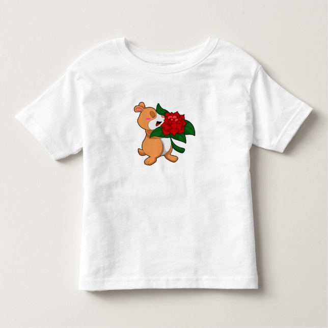 Hamster mit Blume Rose Kleinkind T-shirt (Vorderseite)