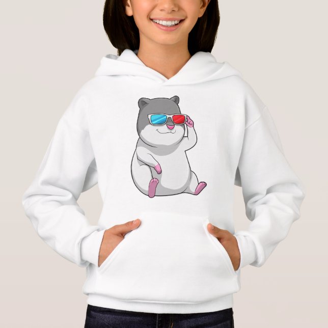 Hamster mit Brille Hoodie (Vorderseite)