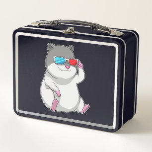 Hamster mit Brille Metall Brotdose