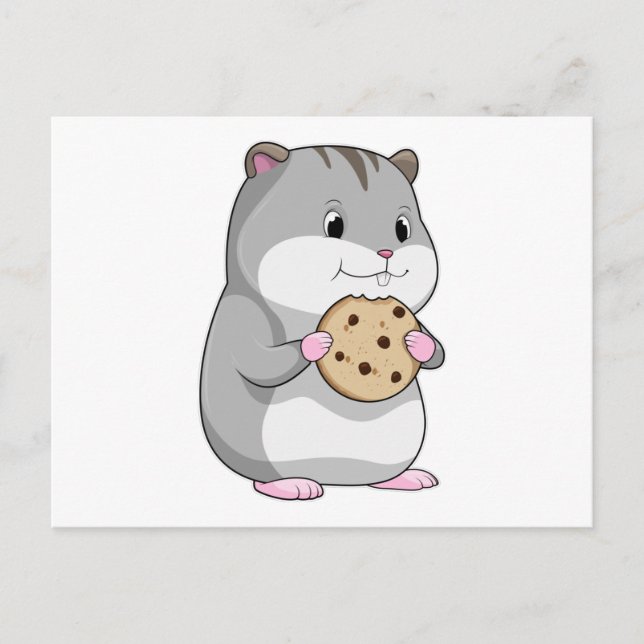 Hamster mit Cookie Postkarte (Vorderseite)