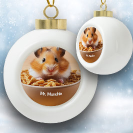 Hamster mit den Munchies Keramik Kugel-Ornament