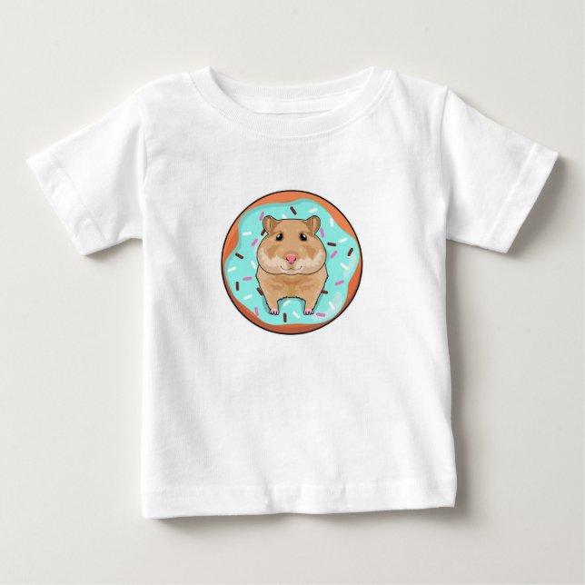 Hamster mit Donut Baby T-shirt (Vorderseite)