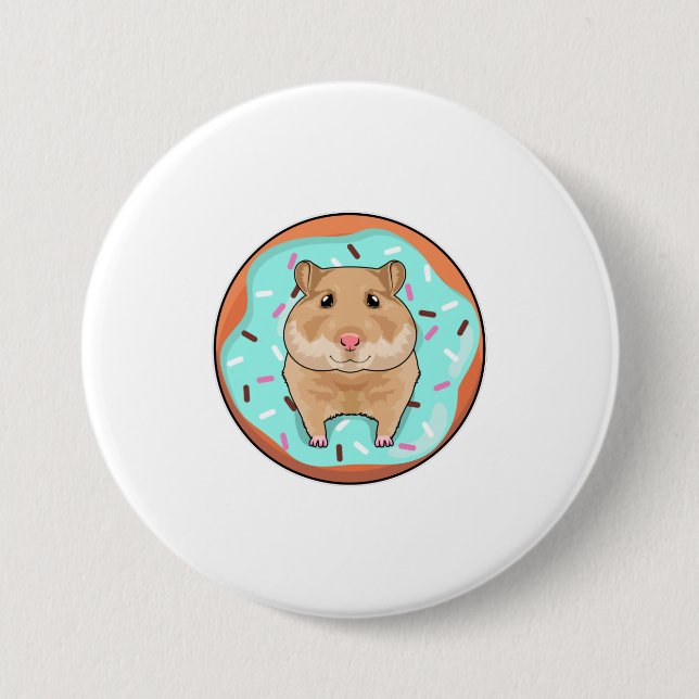 Hamster mit Donut Button (Vorderseite)