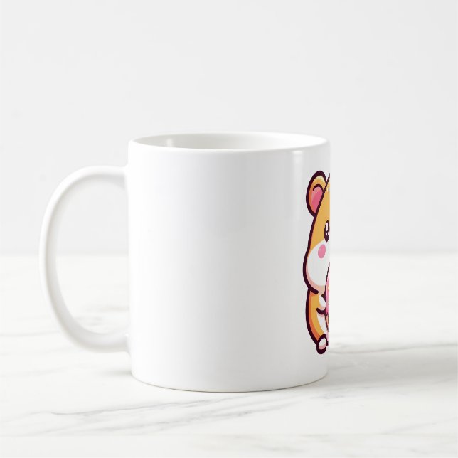 Hamster mit Donut  Kaffeetasse (Links)