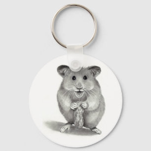 HAMSTER MIT ERDNUSS, BLEISTIFT-KUNST SCHLÜSSELANHÄNGER