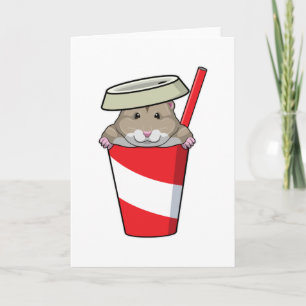 Hamster mit Getränk Karte
