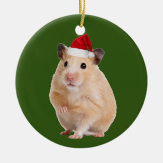 Hamster mit Hat Scanner Weihnachten Keramik Ornament