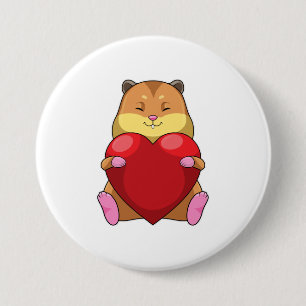 Hamster mit Herz Button