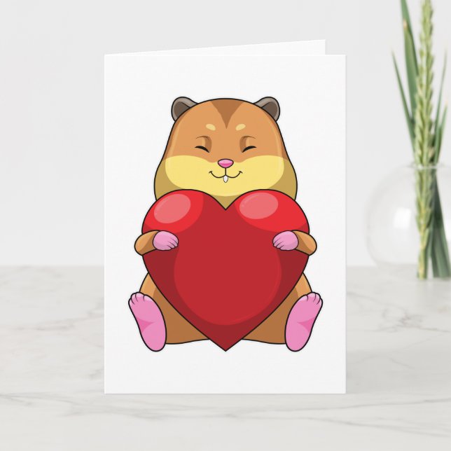 Hamster mit Herz Karte (Vorderseite)
