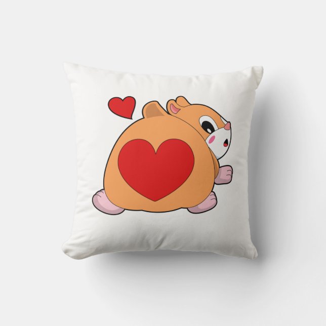 Hamster mit Herz Kissen (Vorderseite)