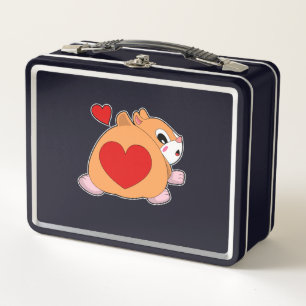 Hamster mit Herz Metall Brotdose