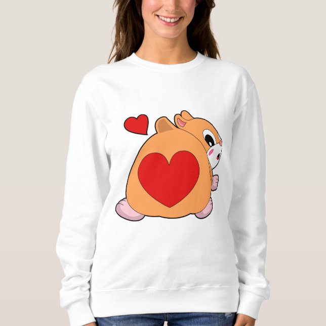 Hamster mit Herz Sweatshirt (Vorderseite)