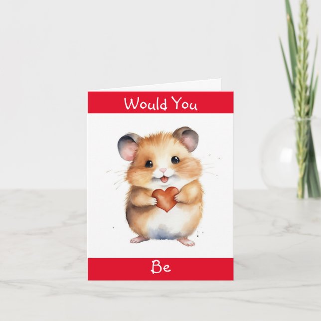 Hamster mit HerzValentinkarte Feiertagskarte (Vorderseite)