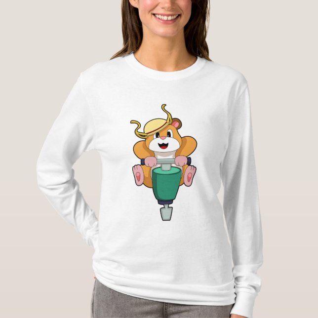 Hamster mit Jackhammer T-Shirt (Vorderseite)