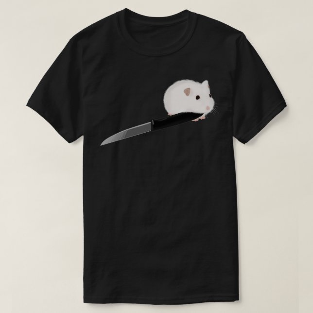Hamster mit Knife T-Shirt (Design vorne)