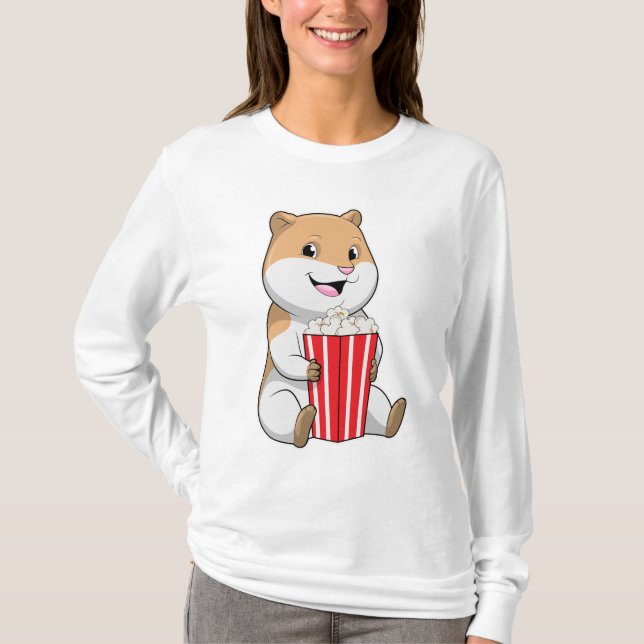 Hamster mit Knochen von Popcorn T-Shirt (Vorderseite)