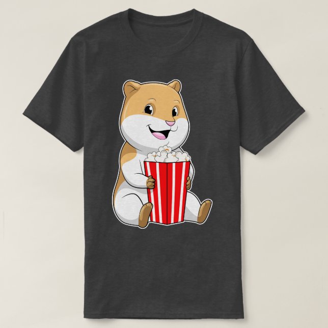Hamster mit Knochen von Popcorn T-Shirt (Design vorne)