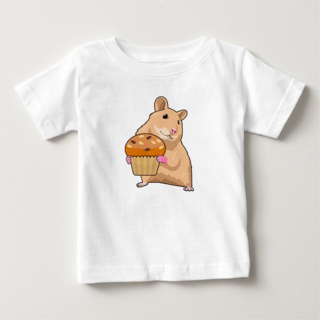 Hamster mit Muffin Baby T-shirt (Vorderseite)