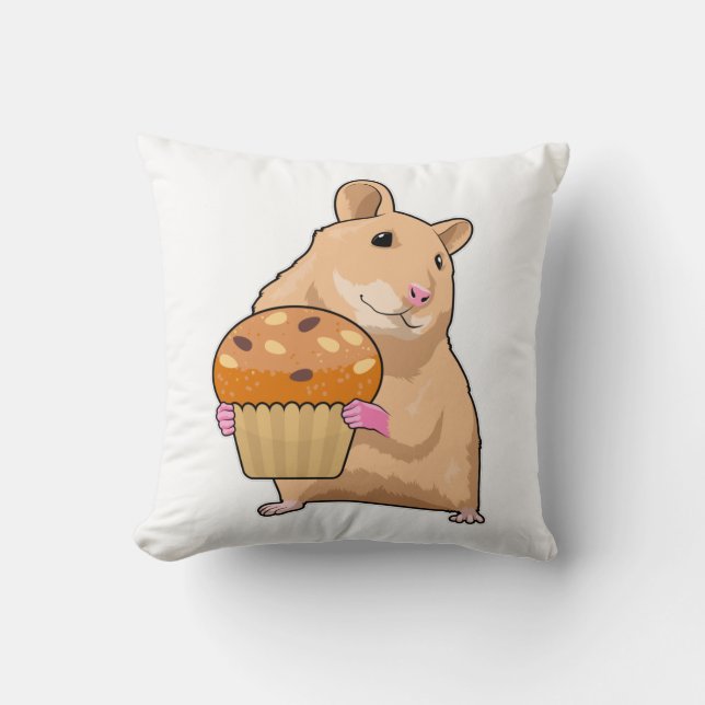 Hamster mit Muffin Kissen (Vorderseite)