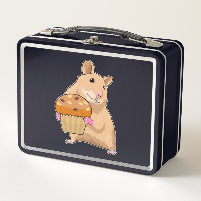 Hamster mit Muffin Metall Brotdose (Vorderseite)