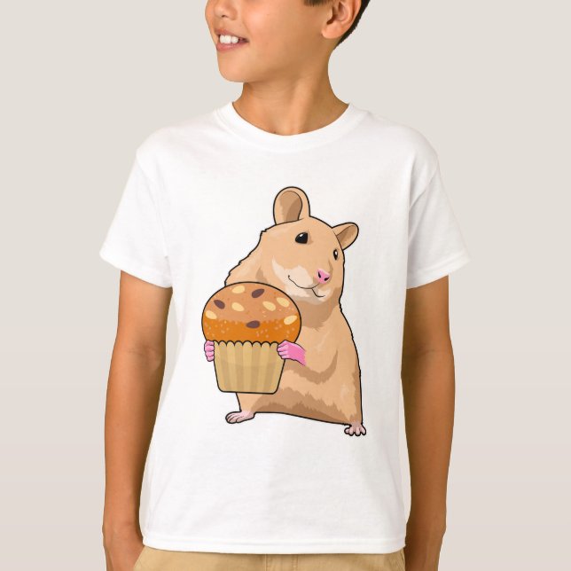 Hamster mit Muffin T-Shirt (Vorderseite)