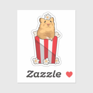 Hamster mit Popcorn Aufkleber