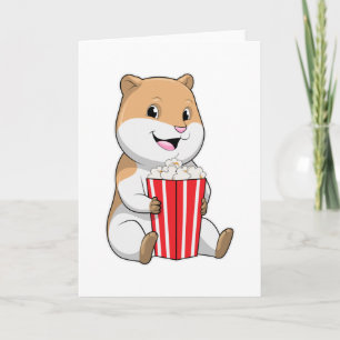 Hamster mit Popcorntüte Karte