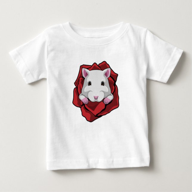 Hamster mit Rose Baby T-shirt (Vorderseite)