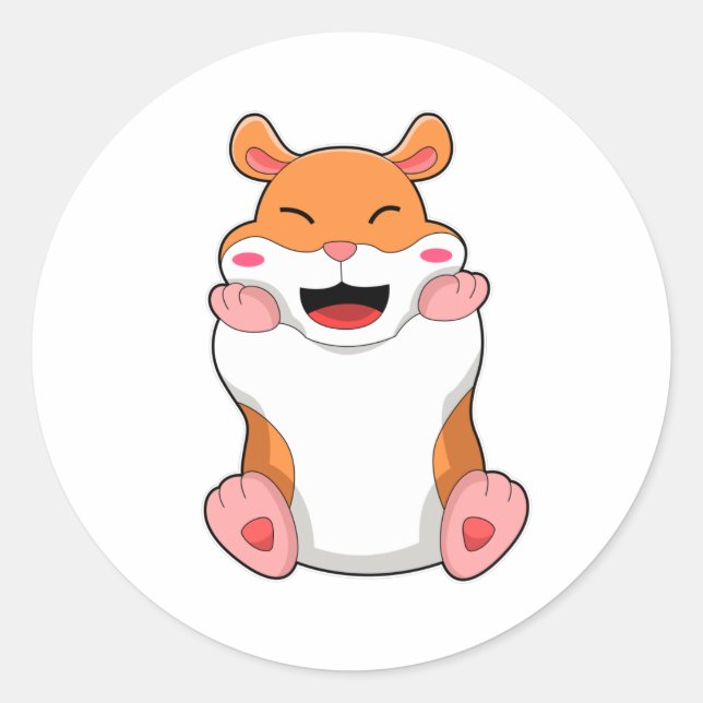 Hamster mit roten Wangen Runder Aufkleber (Vorderseite)