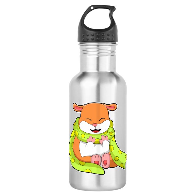 Hamster mit Scarf Edelstahlflasche (Vorderseite)