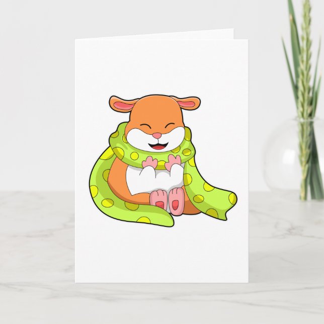 Hamster mit Schal Karte (Vorderseite)