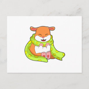 Hamster mit Schal Postkarte