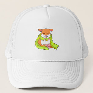 Hamster mit Schal Truckerkappe