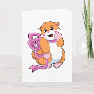Hamster mit Schleife Karte