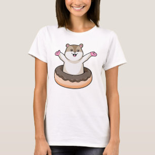 Hamster mit Schokolade Donut T-Shirt