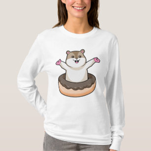 Hamster mit Schokolade Donut T-Shirt