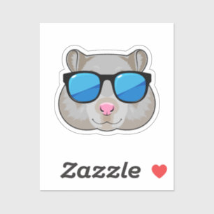 Hamster mit Sonnenbrille Aufkleber
