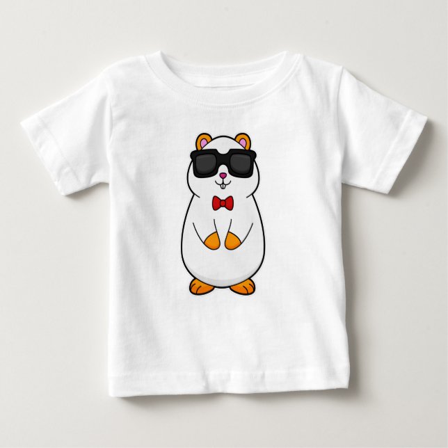 Hamster mit Sonnenbrille & Bow-Krawatte Baby T-shirt (Vorderseite)