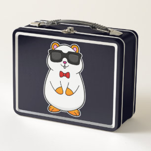 Hamster mit Sonnenbrille & Bow-Krawatte Metall Brotdose