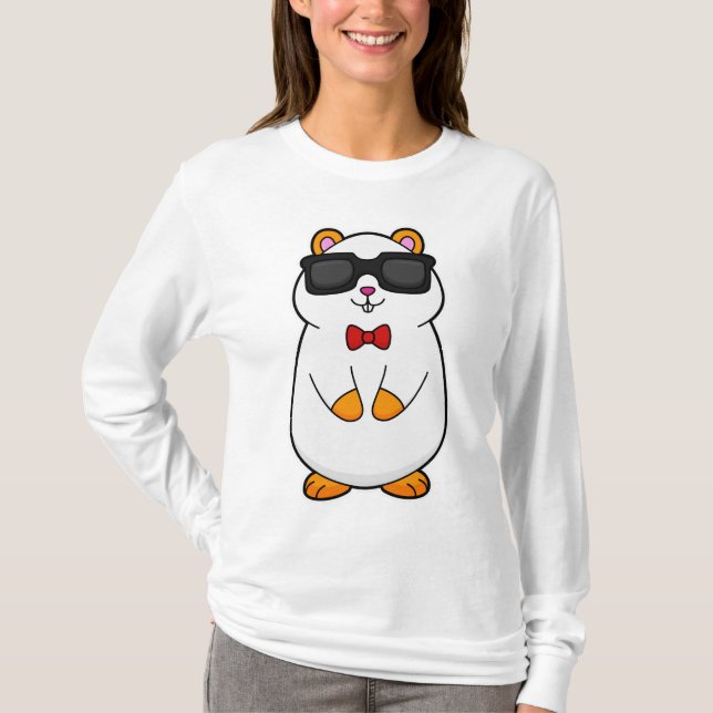 Hamster mit Sonnenbrille & Bow-Krawatte T-Shirt (Vorderseite)