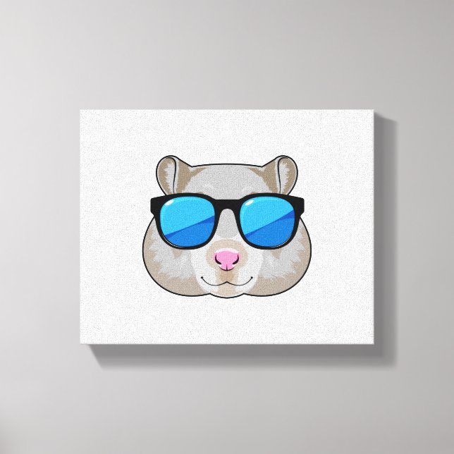 Hamster mit Sonnenbrille Leinwanddruck (Vorderseite)