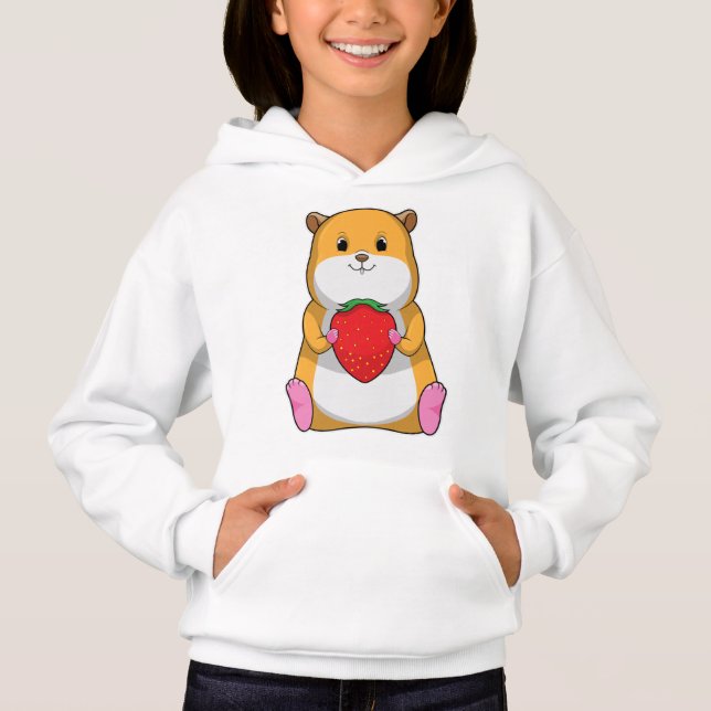 Hamster mit Strawberry Hoodie (Vorderseite)
