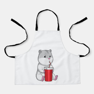 Hamster mit Tasse und Trinkstroh Schürze