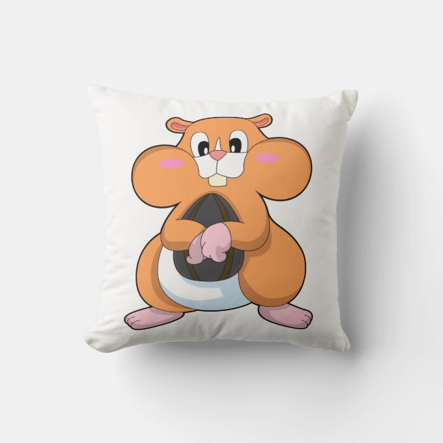 Hamster mit Walnuss Kissen (Vorderseite)