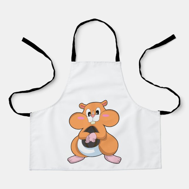 Hamster mit Walnuss Schürze (Vorderseite)